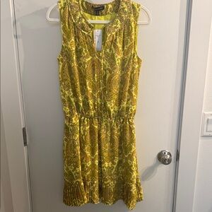 Banana Republic Yellow and Brown Paisley Mini Dress